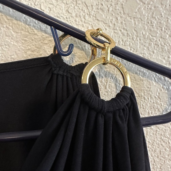 New Michael Kors Black Top with Gold Ring Details - Picture 1 of 7